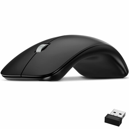DELTON S10 Curved Wireless Ergonomic Computer Mouse for PC Laptop Office Remote Work DMERGS10-WB